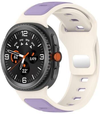 Everyday Crate Samsung Galaxy Watch8 Classic Silicone Watch Band Dual Color Adjustable Sport Strap starlight Purple