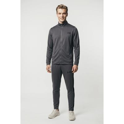Trainingsanzug UNDER ARMOUR "UA EMEA TRACK SUIT", Herren, Gr. L, grau, Obermaterial: 100% Polyester, schmal, Sportanzüge Trainingsanzug, zweiteiliges Set, für Sportmode und Freizeit, leichtes Material