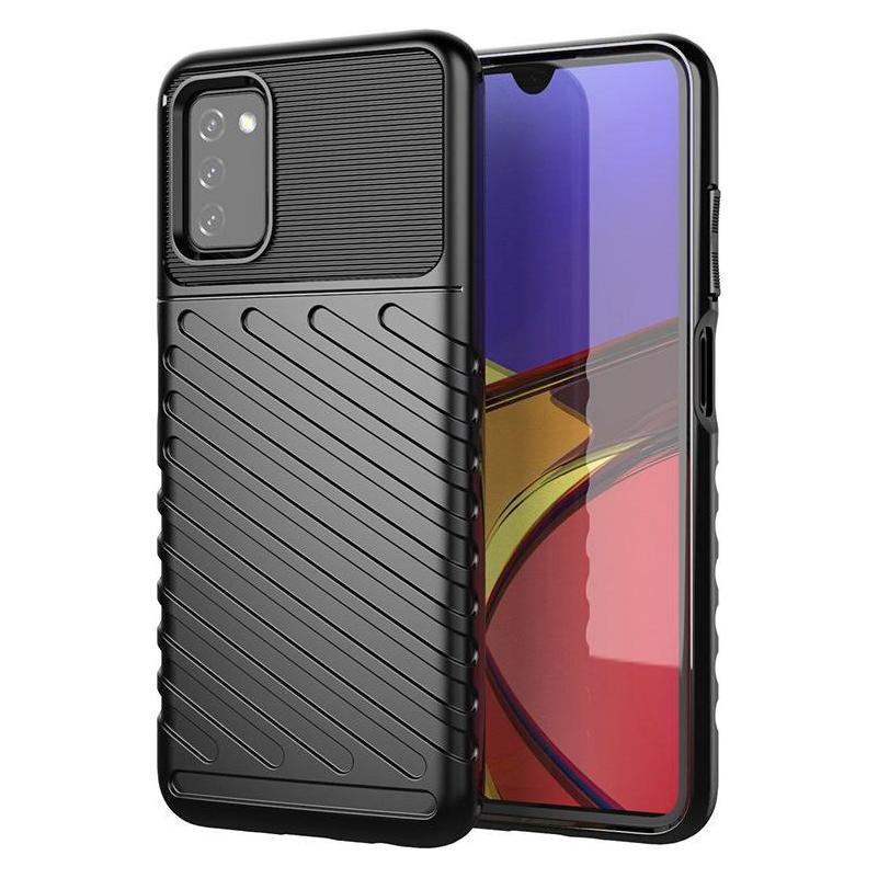 Hurtel Thunder Case Flexibel Robuste Panzer Handyhülle TPU Schutzhülle für Samsung Galaxy A03s schwarz (Samsung Galaxy A03s) (1404978613)
