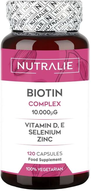 Nutralie Biotina Complex 10000mcg Cabelo, Pele e Unhas 120 Caps