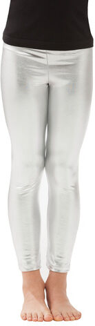 Kinder-Lack-Leggings, silber