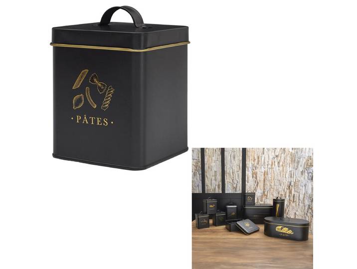 COOK CONCEPT Boîte à pâtes noire et dorée