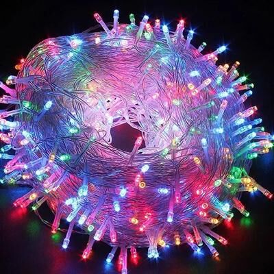 Fusion Finds 10M 20M 50M 100M Christmas Garland Lights LED String Fairy Light Festoon Lamp Outdoor Decorative Lighting For Wedding Pa 5m 50 Leds Battery RGB
