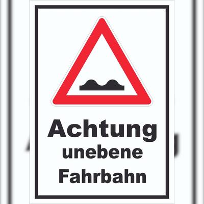 HB-Druck Schild Achtung unebene Fahrbahn A3 (297x420mm)