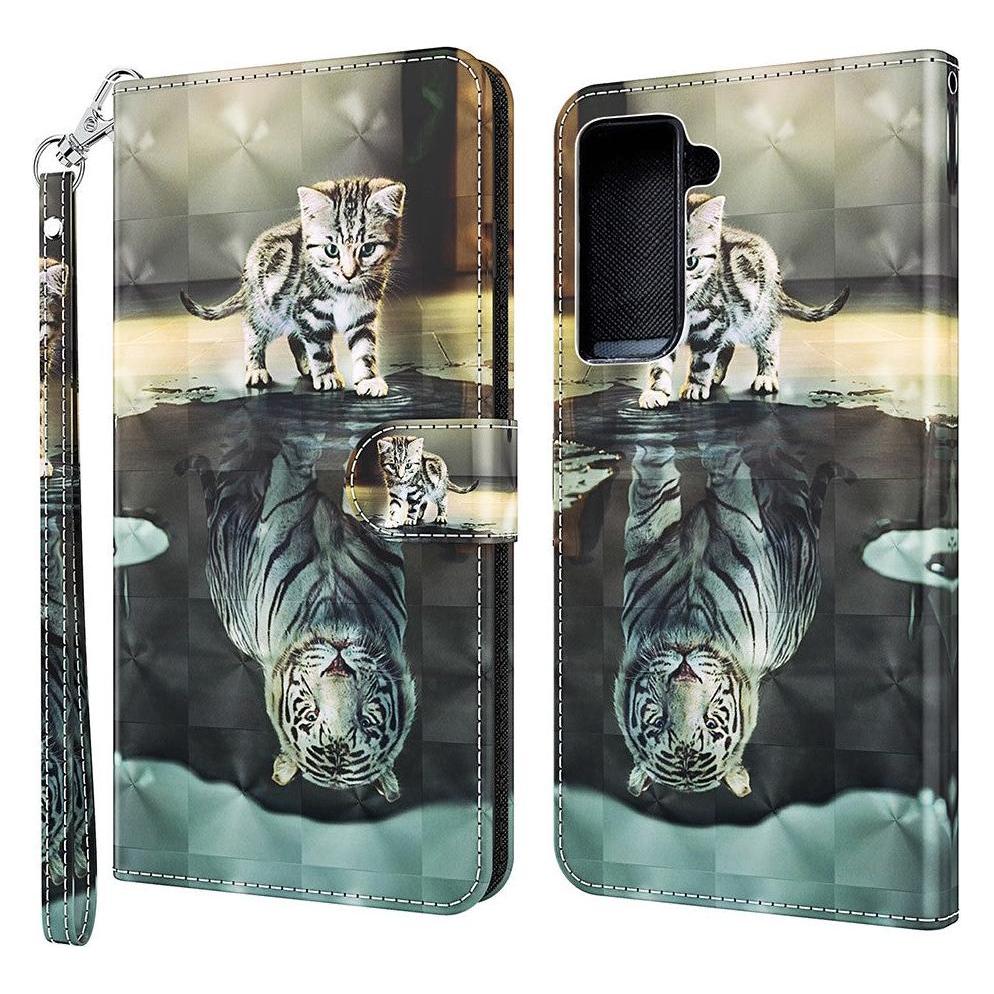 Cover-Discount Galaxy S21 FE - Etui Glitzer Effekt Katze (Samsung Galaxy S21 FE) (101236405D)