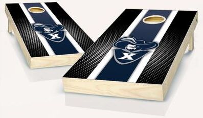 Skip's Garage Xavier Musketeers Striped Outdoor Cornhole Board Set