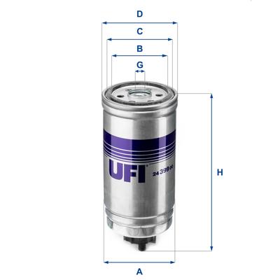 UFI Kraftstofffilter 2439900 Filtereinsatz 185mm für BMW