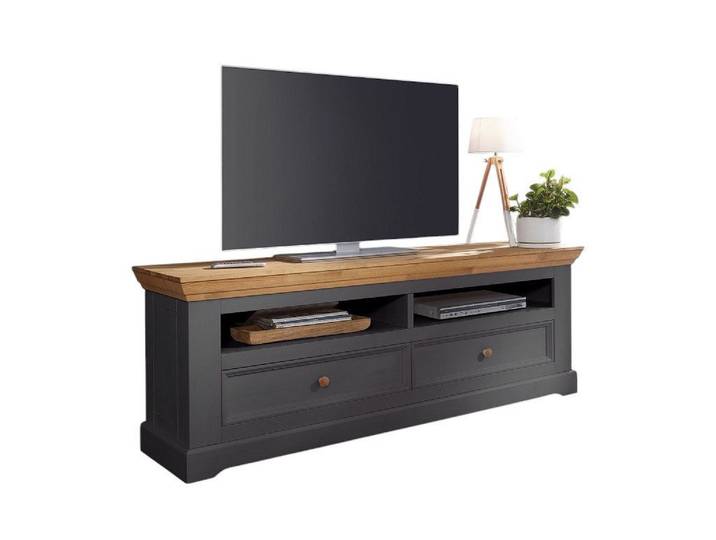 Main Möbel TV-Schrank TV Board 169cm Zürich II Kiefer massiv grau WZ-0133