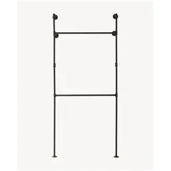 En.Casa, Garderobe + Kleiderstange, Kleiderstange Wandmontage Kenävatka 222x105x31 cm Stahl Schwarz