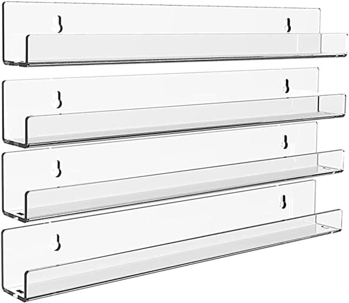 Zwevende Boekenplank Transparant Acryl - 40 cm