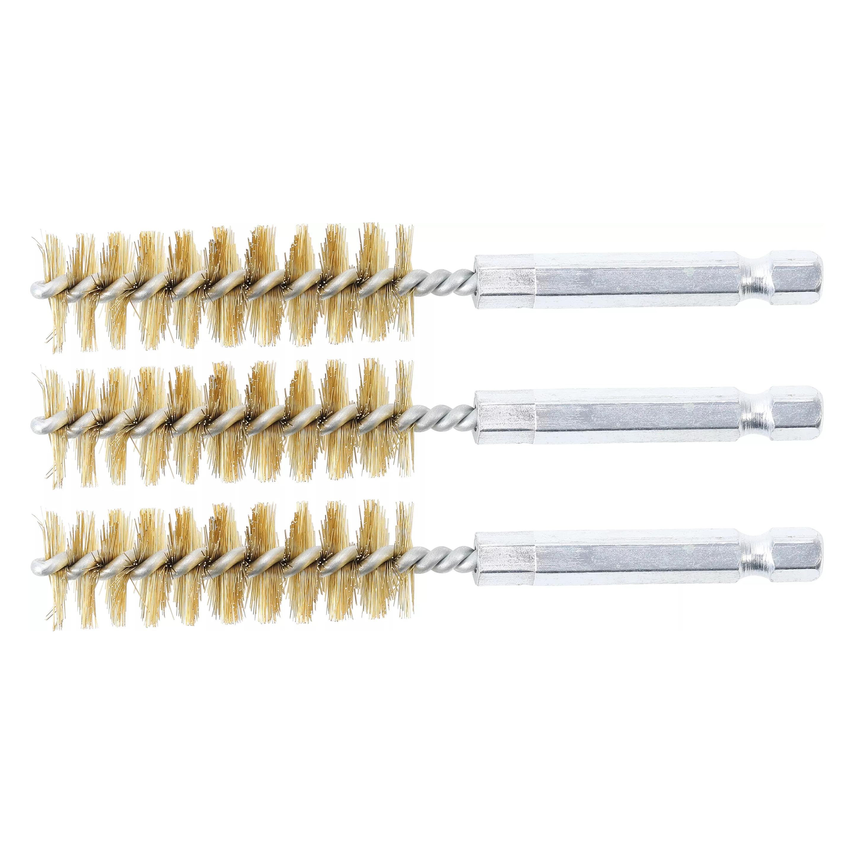 BGS Messingbürste 15 mm Antrieb Aussensechskant 6,3 mm (1/4") 3-tlg. (3078-15-M)