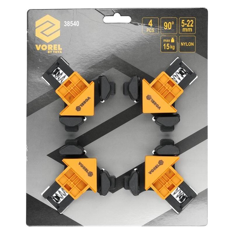 Vorel Winkelklemmen mit Feder, 4er-Set (T38540)