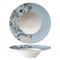Botanica Blaue Pastaschüssel/Teller, 28 cm Innendurchmesser 15 cm, M1934, 6er-Pack