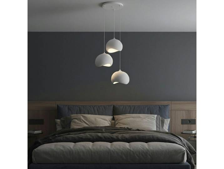 Suspension blanche étagée 3 lampes 55 cm NOXIS