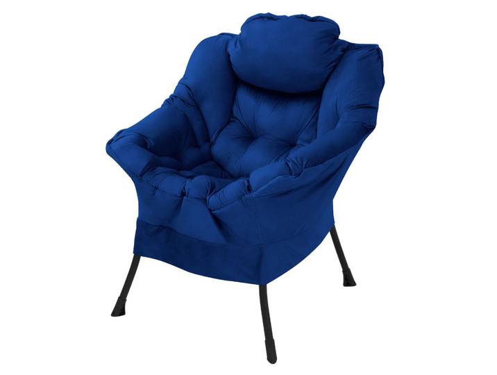 Ml-Design Relaxsessel Samt Dunkelblau, 97x95x82 cm, Wohnzimmer, Sessel, Relaxsessel