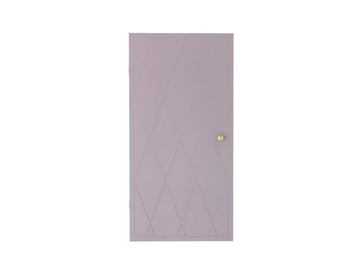 Wandschrank Lana – Violettes Holz-Kabinett mit Messinggriff & Musterfront - Violett - Luxusbetten24