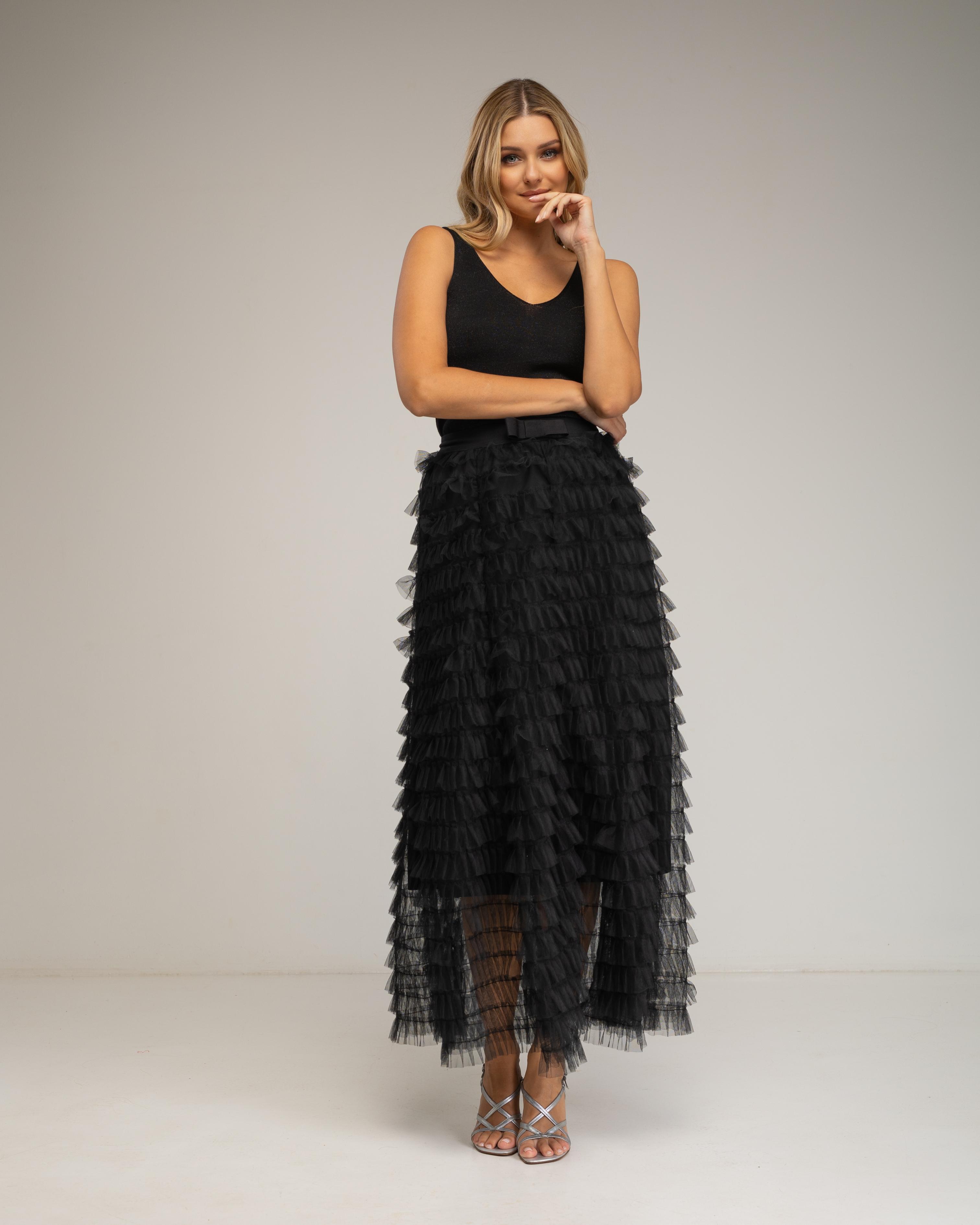 Lange rok met tule ruffles