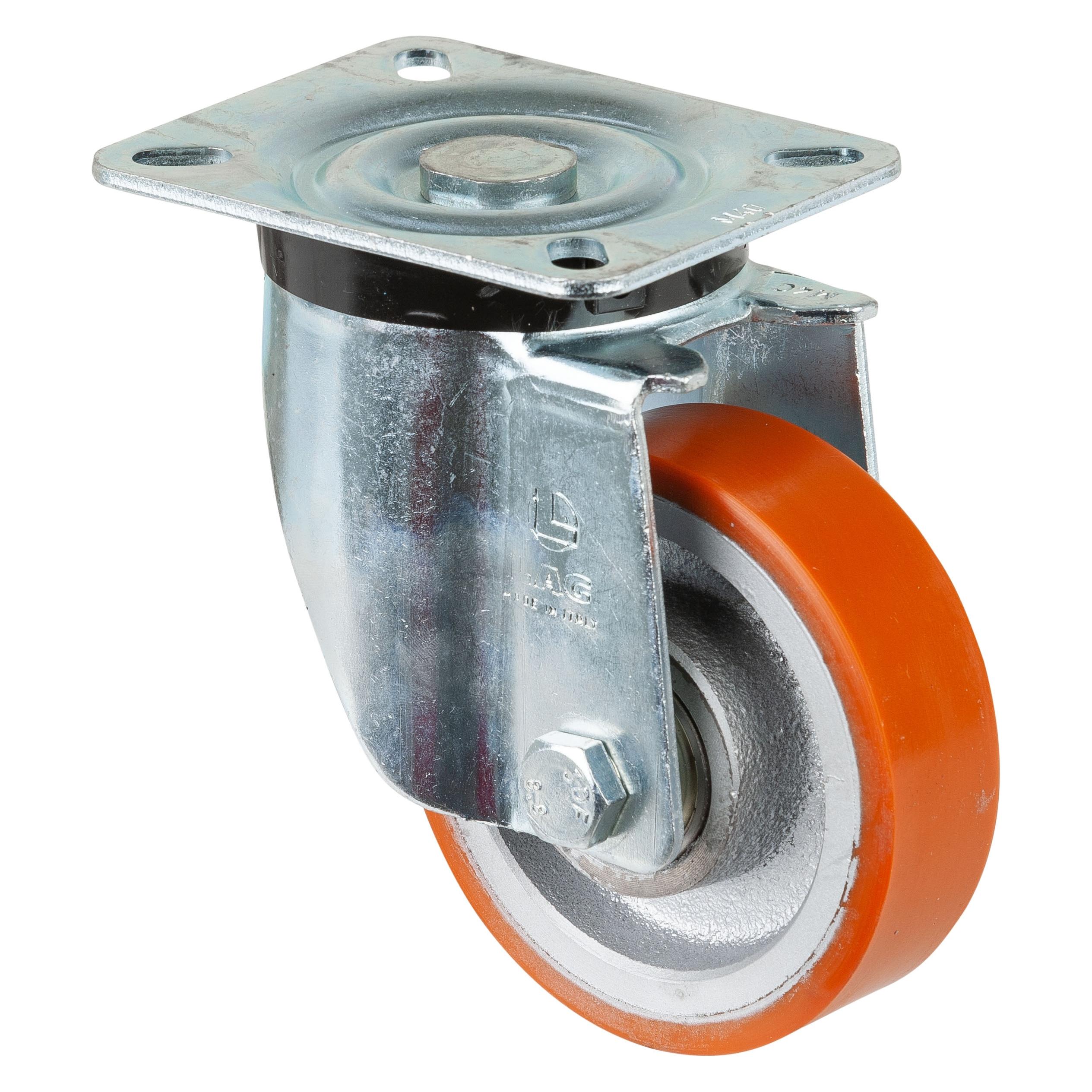 BS Rollen Lenkrolle, N100.C10,mit Platte,Ø 100,B 30mm,300kg,Guss-Polyurethan (228235)