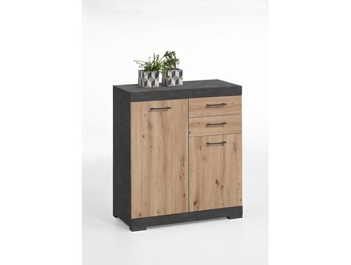 möbelando Kommode >Bristol 2< in Matera-Artisan Eiche - 80x89,9x34,9cm (BxHxT)