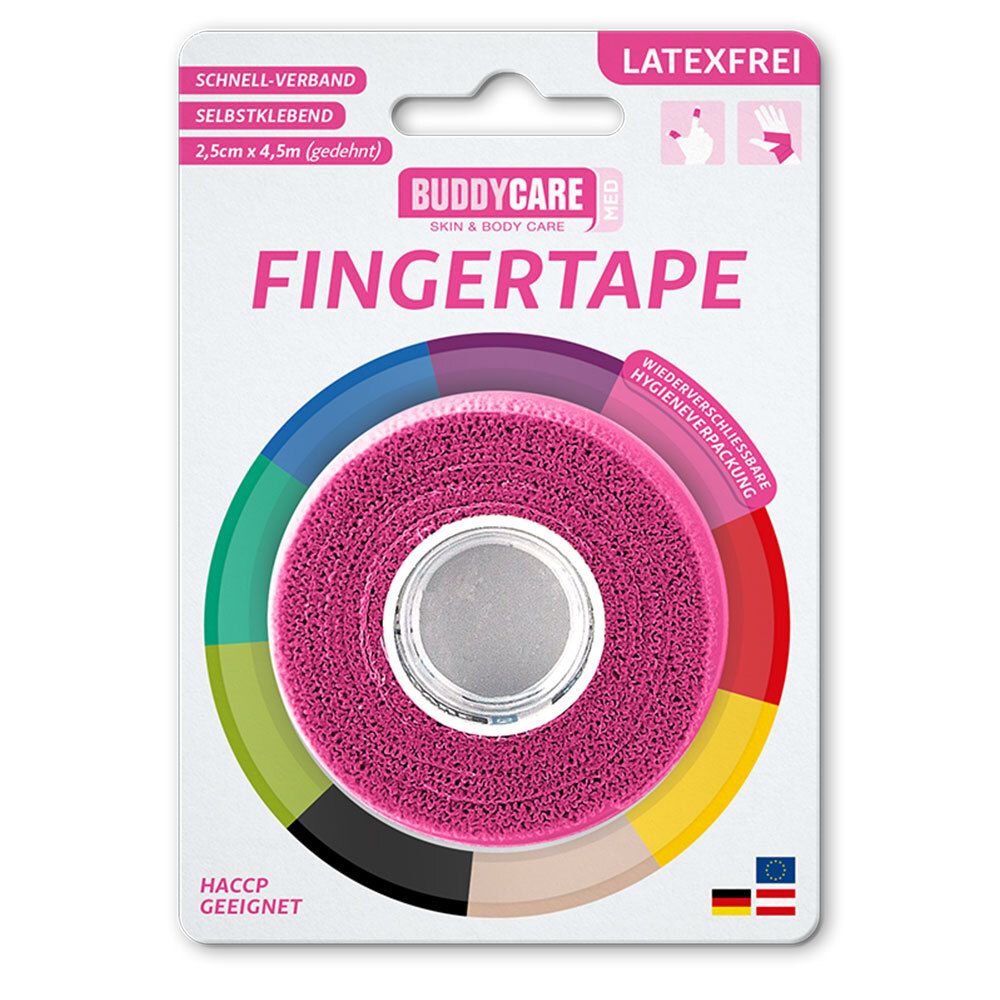 Fingertape latexfrei Buddycare MED pink 1 St Verband