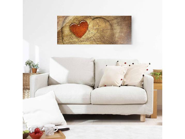 Glasbild Natural Love Glasart: Sicherheitsglas Material: Glas Motiv: Herzen & Romantik Muster: mit Motiv Braun 125 x 50cm