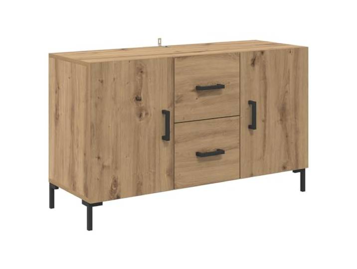 GHVBNMF Sideboard Artisan-Eiche 100x36x60 cm Kommode mit Türen Stilvoller Beistellschrank für Schlafzimmer und Wohnbereich mit robuster Holzwerkstoff-Fläche und Metallbeinen.