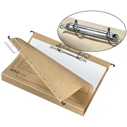 Herlitz, Mappe, Hängesammler A4 mit Ringmechanik und Hartpappeboden, Rückenbreite 4 cm, mit Organisationsauf (A4, 8x)
