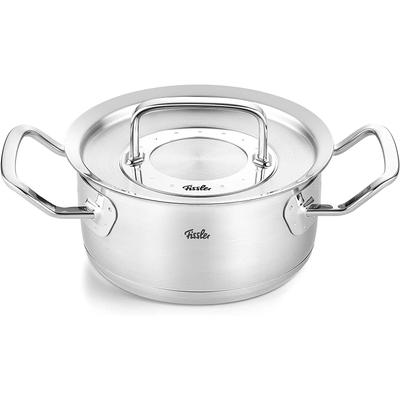 Bratentopf FISSLER "ORIGINAL-PROFI COLLECTION Bratentopf", silber (silberfarben), Ø:20cm, Töpfe, Bratentopf, mit breitem Schüttrand, Kaltmetallgriffen. Made in Germany
