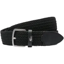 LACOSTE Herren Gürtel - 35 Stretch Woven Belt, Flechtgürtel, Metallschnalle, 35mm Schwarz / 90 cm