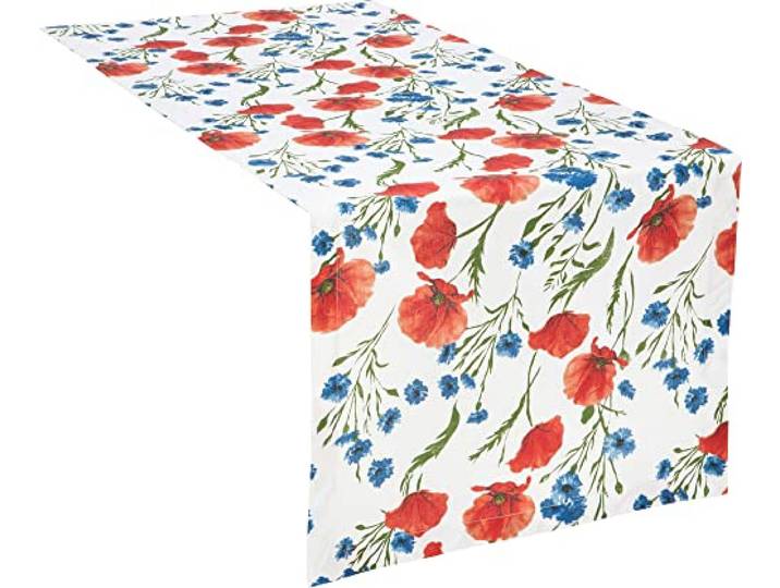REDBEST Tischwäsche, Tischdecke Serie Mohnblume Mohnblume Größe 40x170 cm