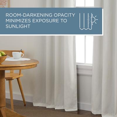 TOWN & COUNTRY BASICS SELENA Solid Linen Texture Indoor Curtains 2-Pack