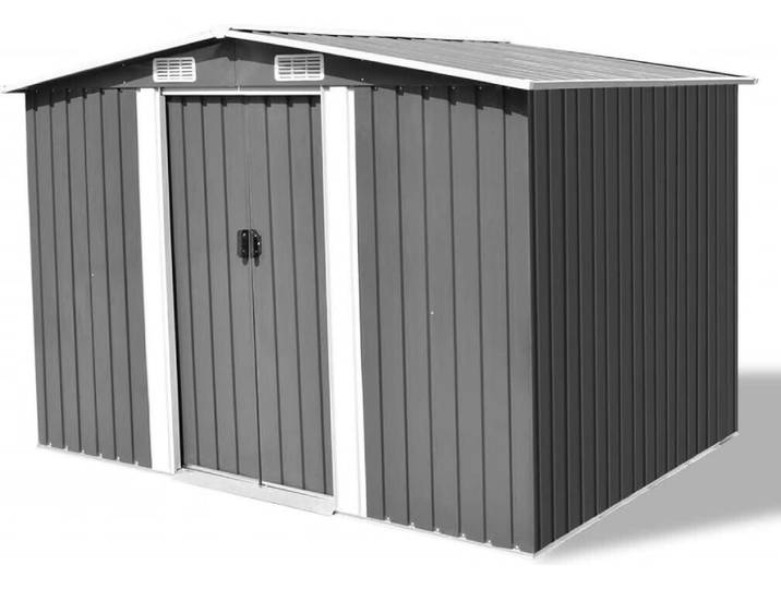 VidaXL Abri de jardin 257x205x178 cm métal gris