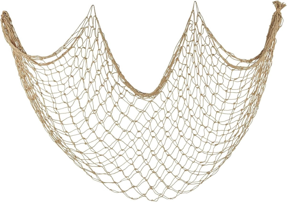Decoratief visnet in mediterrane stijl voor wanddecoratie, 2 x 1 m