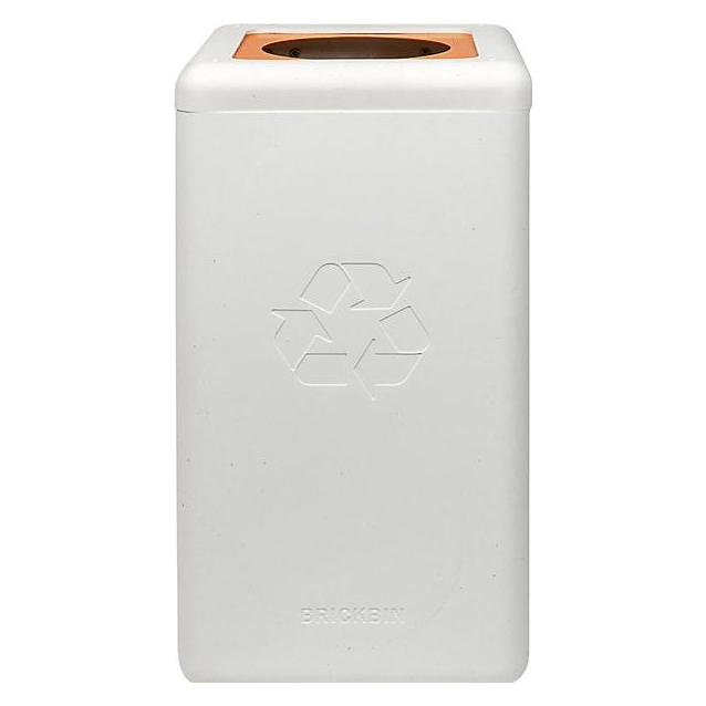 ReinigungsBerater Mülltrennsystem BrickBin Plastik Behälter weiss orange 65 L integrierte Beutelhalterung, aus recycel (65 l) (31471999)