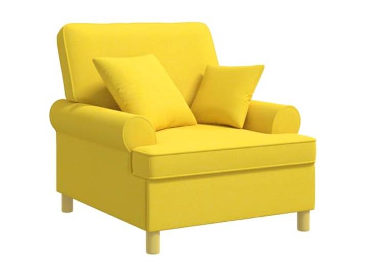 vidaXL XL-Sessel mit Kissen Hellgelb Stoff Genieße eine bequeme und großzügige Sitzfläche. Der Stoff aus 100 % Polyester bietet hohen Sitzkomfort