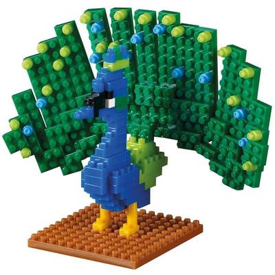 BRIXIES 200279 - Pfau, 3D Konstruktionsbausatz aus Ministeinen, 146 Teile