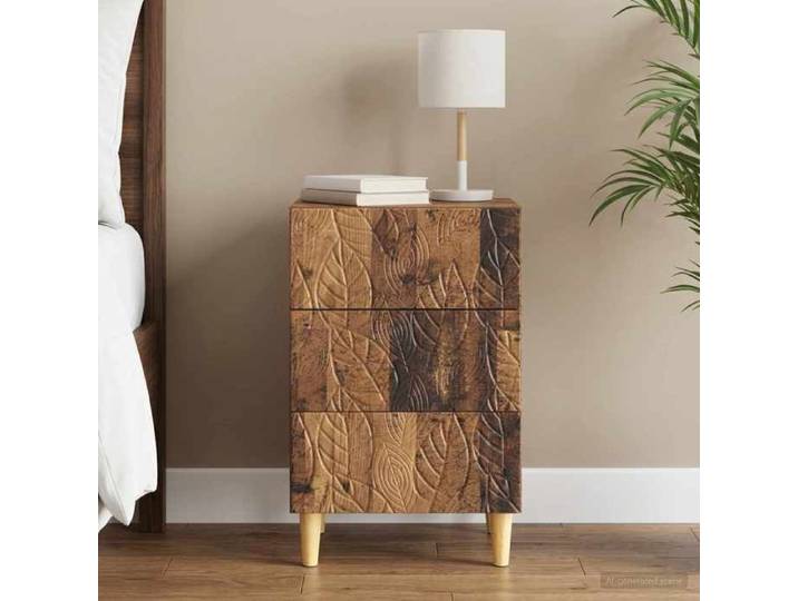 Table de nuit NANAS Neuf Table de chevet Bois ancien 43x39 5x66 5 cm &2717