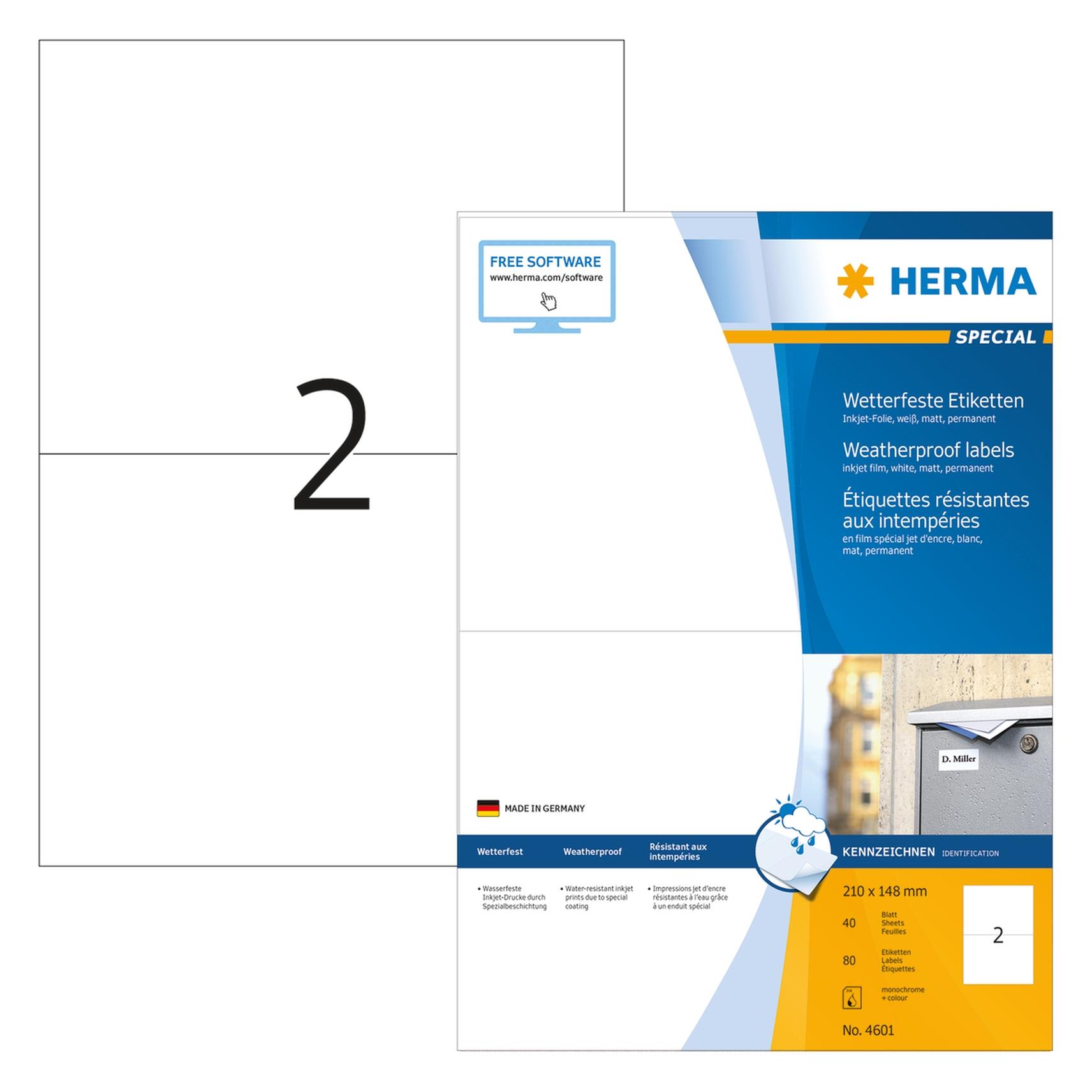 Herma Wetterfeste Inkjet Versandetiketten A4 (4601)