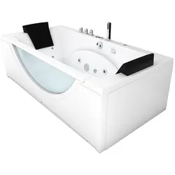 AcquaVapore Whirlpool Pool Badewanne Eckwanne Wanne W81R-A 90x180cm mit Radio und Farblicht