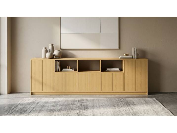 Breites Sideboard nach Maß Echtholz Furnier Eiche geölt