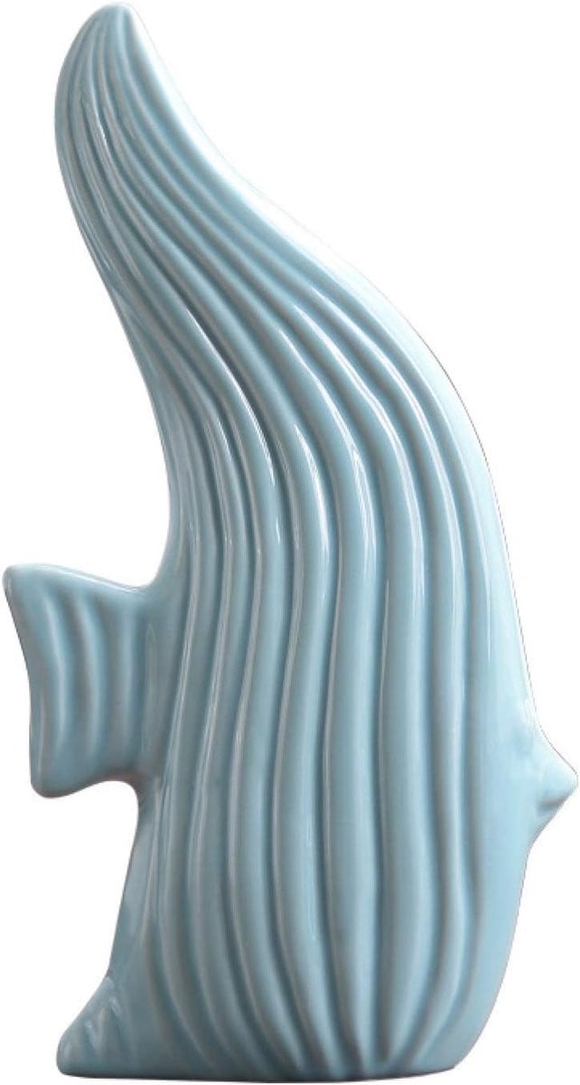 Handgemaakt wit keramisch vis figuur ornament voor woondecoratie