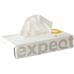 Kosmetiktücher soft 2-lagig hochweiß Zellstoff 100er Box samtweiche weiße Tücher, Blattformat: 20,5 x 19,5 cm