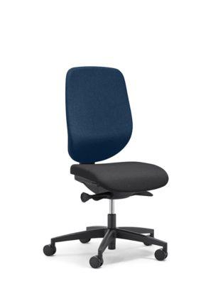 Giroflex Bürostuhl 353, ohne Armlehnen, Auto-Synchronmechanik, Muldensitz, blau/schwarz