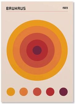 Inspire Essentials Abstract Bauhaus Orange Geometric Wall Art Canvas Prints 23 11.81 17.72 In