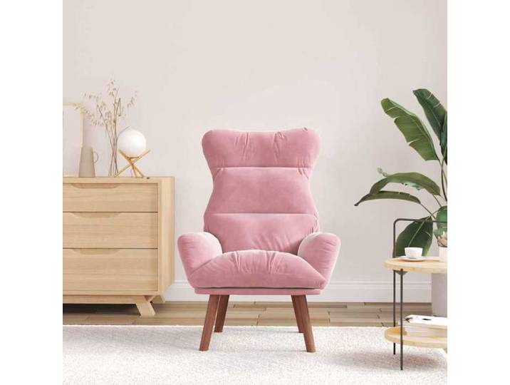 Rose Chaise confortable LEMON fauteuil Rose 69 x 74 x 93 cm Velours Pour maison/bureau_17838