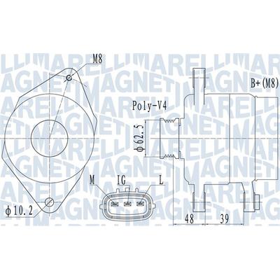 MAGNETI MARELLI Generator 063731517010 für TOYOTA