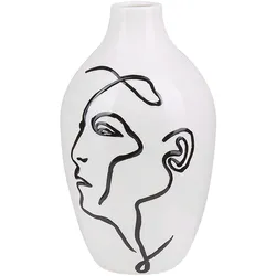 BLUMENVASE Steinzeug weiß Helike