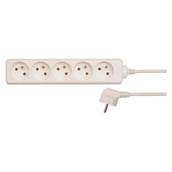 Toya Elektrisches Verlängerungskabel mit Erdung, 5 Steckdosen, 3 m, 72506 (3 m, CEE 7/3) (72506)