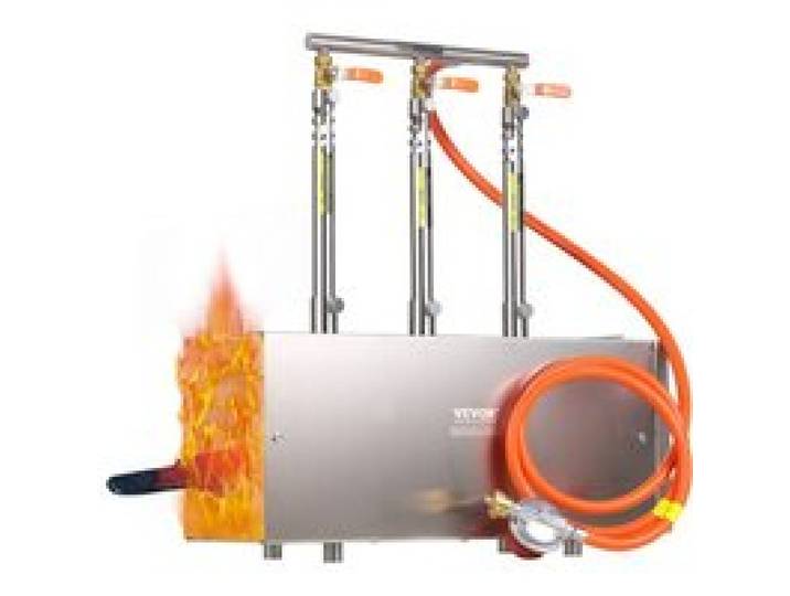 VEVOR tragbare Propangas-Schmiede mit 3 Brenner 1427 °C, Hufschmiede Schmiedeofen mit quadratischer Form, Edelstahl, Gasschmiedewerkzeuge und -ausrüstung, Schmelzofen Verwendung zum Metallschmieden