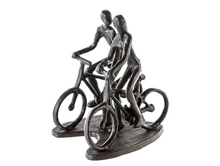 Casablanca - design-sculptuur figuur - wieltour - van ijzer - gepolijst H 13 cm